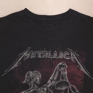 Metallica Band Crew Neck Graphic Short Sleeve T Shirt Mens Size Large L Black